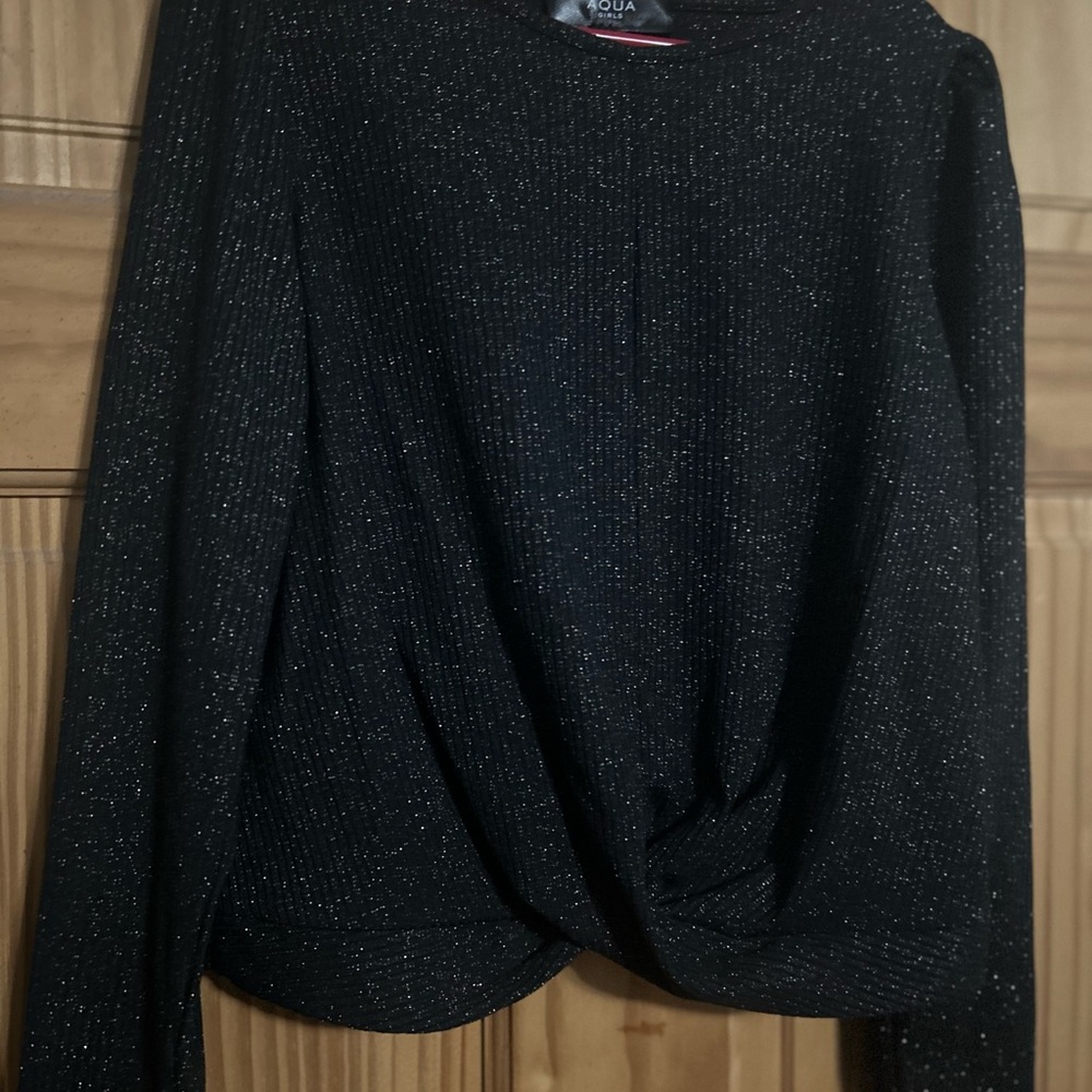 Aqua Black Glitter Women's Blouse